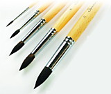 Кисть Белка №9 (9мм) Сонет круглая, длинная лакированная ручка  