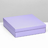 Коробка складная, крышка - дно, сиреневая, 30*30*8см	
