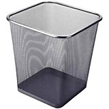 Корзина для бумаг 20л Berlingo "Steel&Style" сетчатая,металлическая, черная, квадратное