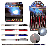 Лазерная указка +фонарик, магнитная, телескопическая, длина 15-46см, алюминий J.Otten