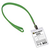 Бейдж вертикальный 60*90мм Brauberg, на зеленой ленте 45см