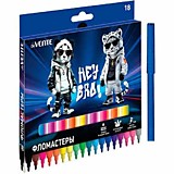 Фломастеры 18цв deVente "Hey Bro" вент. колп., к/у