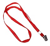 Лента для бейджа 80см*10мм красная, с металлической прищепкой 