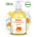 Мыло-крем жидкое 500мл UNICARE "Медовое" с антибактериальным эффектом, с дозатором