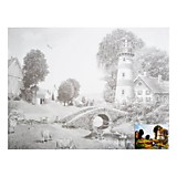 Холст на картоне ЗХК "Сонет" 30*40см на картоне с эскизом, Пейзаж