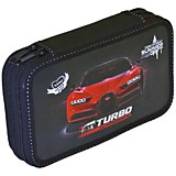 Пенал deVente "Turbo" 20,5*12см двухстворчатый прямоугольный, на молнии, картон с покрыт. из фольги