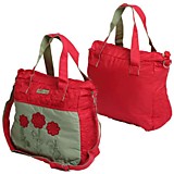 Сумка д/девочек "Цветы" зеленый-красный 32*28*11см
