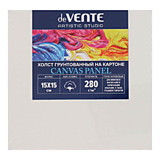 Холст на картоне 15*15см грунтованный deVENTE ART 100% хлопок 280 г/м², мелкое зерно, цвет белый