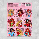 Наклейки "Подружки" 11*15,5см с раскраской на обороте