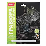 Гравюра "Французский бульдог" большая, голография