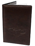 Обложка на автодокументы мягкая "экокожа" коричневая "Стандарт" 