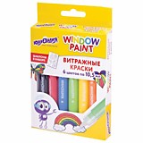 Краски витражные Юнландия 6 ярких цв., 6 туб по 10,5мл, шаблоны