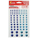 Стразы самоклеящиеся "Круглые" 6-15мм 80шт синие/голубые, на подложке Остров Сокровищ