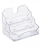 Подставка для визиток Стамм 3 отд., прозрачная ВТ11