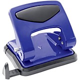 Дырокол Спейс 35л синий, металлический с линейкой __