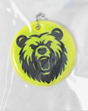Светоотражающий элемент «Медведь», двусторонний, 4.7×4.7 см, салатовый