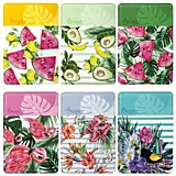 Обложка-карман для карт и пропусков "Tropic" 100*65мм ПВХ ассорти Staff