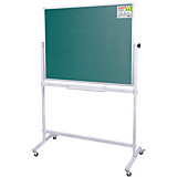 Доска для мела/магнитно-маркерная НА СТЕНДЕ 100х150см, 2-сторонняя, зеленая/белая, STAFF