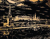 Гравюра Hobbius "Москва" (золото) 20*25,5см №16