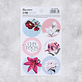 Наклейка на подарки "Счастья" цветы 9*16см