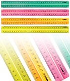 Линейка 30см Стамм "Neon Cristal" 4цв.пластмас. с держателем флюр. прозрачная 