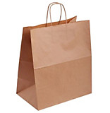 Пакет бумажный 240*280*140мм крафт с кручеными ручками 