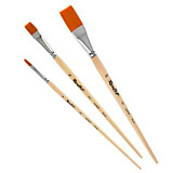 Кисть Синтетика №4 Roubloff Серия 1327 плоская укороченная вставка ручка матовая длинная		