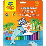 Карандаши 24цв Мульти-Пульти "Енот в Карибском море" акварельные, к/у
