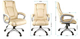Кресло руководителя Helmi HL-E09 "Capital", экокожа бежевая