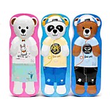 Пенал металлический,откидная крышка + доп.пенал "Мишка", микс