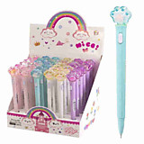 Ручка гелевая Alingar "Лапка" 0,7мм черная, с подсветкой игольчат.наконечник, цветной пластик.корпус