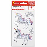 Наклейки "Единороги" из страз, 4декорат.элемента 9,5*15,5см Остров Сокровищ