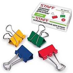 Зажим 25мм Staff цветной, канцелярский