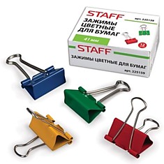 Зажим 41мм Staff цветной, канцелярский