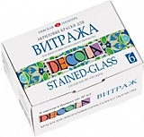 Краска для витража ЗХК "Декола" 6цв 20мл акриловые