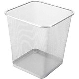 Корзина для бумаг 20л Berlingo "Steel&Style" серебристая, сетчатая метал,квадратное основание