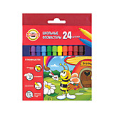 Фломастеры 24цв Koh-I-Noor смываемые, карт.уп.