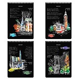 Блокнот А5 80л Brauberg "City" гребень, клетка, картон, жесткая подложка