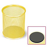 Подставка-стакан Brauberg "Germanium" желтая, металл. 100*89мм кругл.