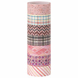 Скотч декоративный 15мм*3м "Оттенки розового" рисовая бумага, ОСТРОВ СОКРОВИЩ