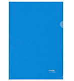 Папка-уголок А4 Стамм синяя прозрачная, пластик 180мк 