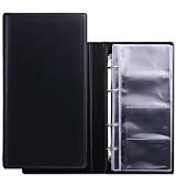 Визитница на 160 визиток Brauberg на 4-х кольцах, четырехрядная, черная