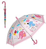 Зонт детский 66см Сказочные Животные со свистком, д-84 см, 6 цвета микс (50 диаметр фабрик)							