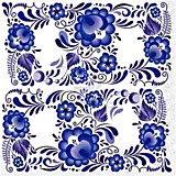 Салфетки 15шт 33*33см Plushe 2-х сл. "Гжель"