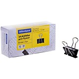 Зажим 32мм Спейс 12шт черный, канцелярский