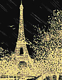 Гравюра Hobbius "Эйфелевая башня" (золото) 20*25,5см №25