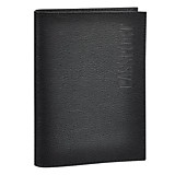 Обложка для паспорта Befler "Грейд" черная, натур.кожа, тиснение "Passport"