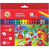 Фломастеры 18цв Koh-I-Noor смываемые, карт.уп. 