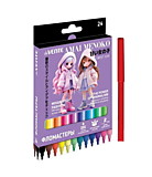 Фломастеры 24цв deVente "Amai Menoko" вент. колп., к/у
