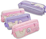 Пенал "Abubu" прям, полиэстер, 1 отд. на молнии, 2 наружных кармана, со значком, ассорти